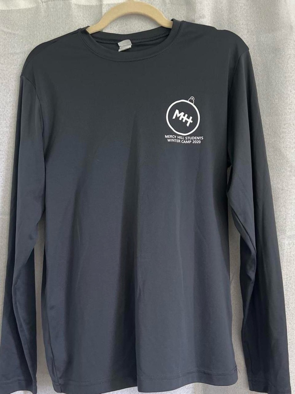 Sport-Tek Dark Gray Long-Sleeve Logo Tee